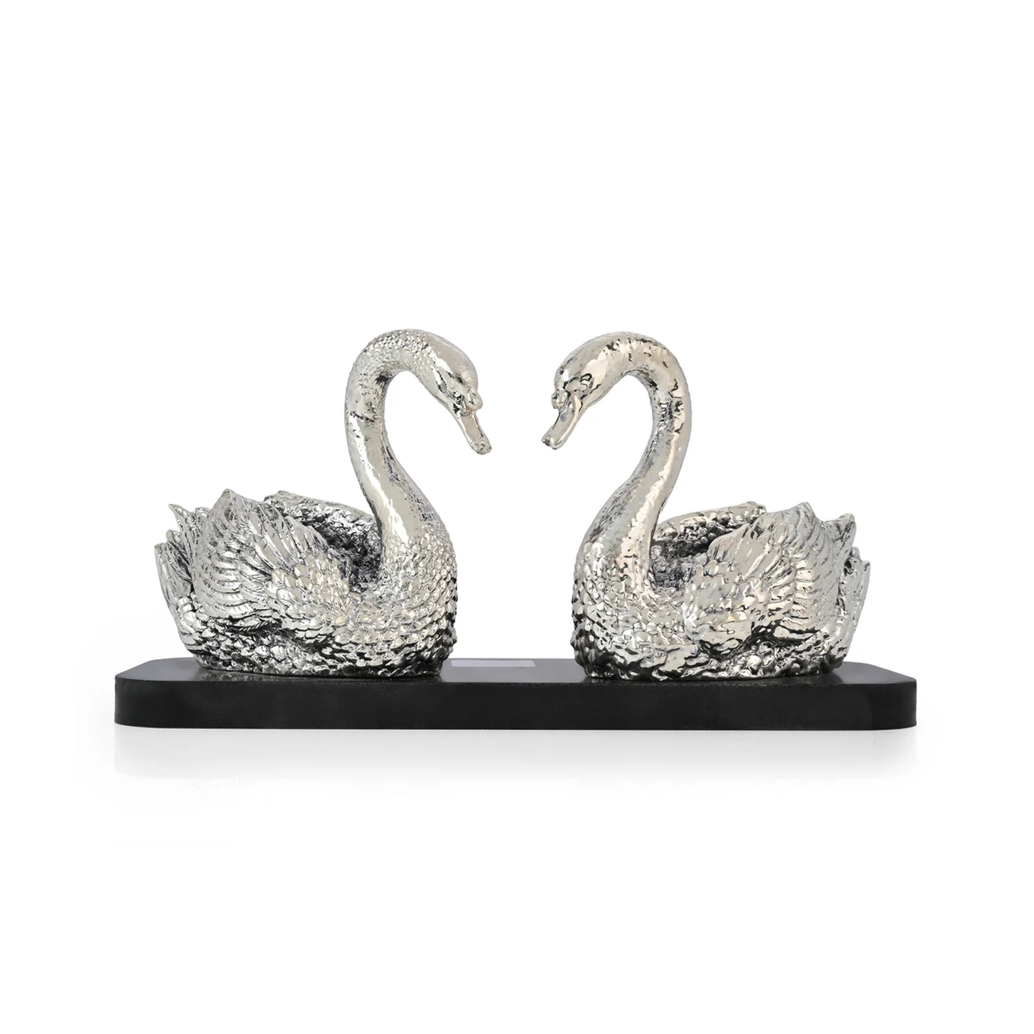 Swan Pair 999 Silver Plated Showpiece KOOLPOOL ART